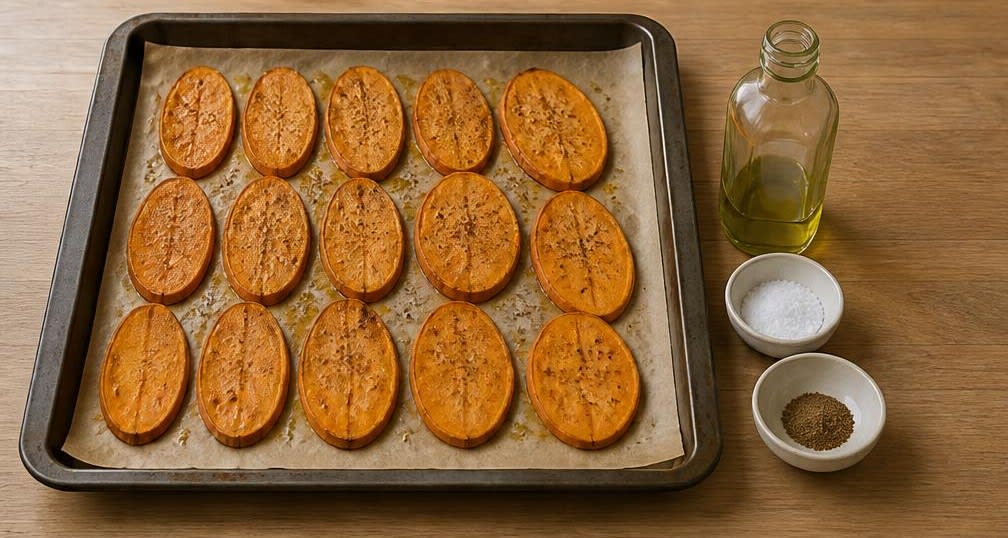Süßkartoffel-Toast mit Avocado und Sesamsamen – Zubereitung Schritt für Schritt – Süßkartoffeln vorbereiten