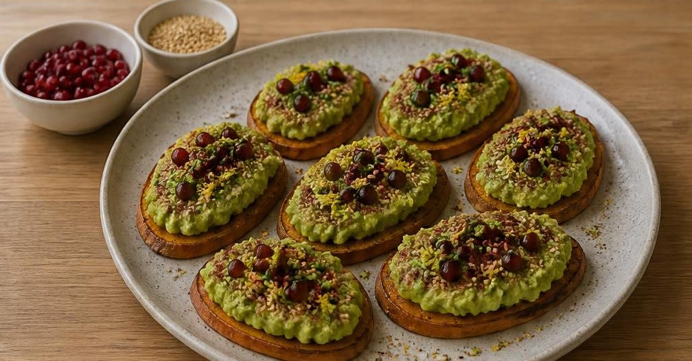 Süßkartoffel-Toast mit Avocado und Sesamsamen – Zubereitung Schritt für Schritt – Anrichten