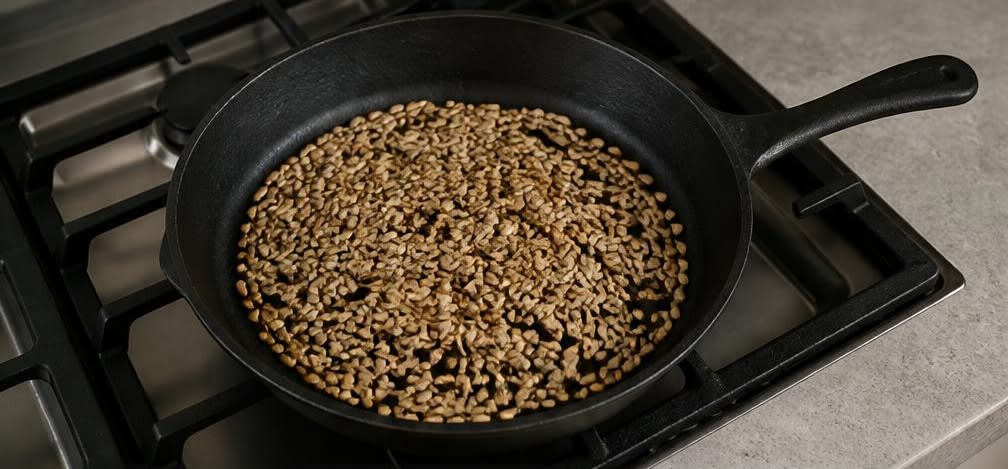 Hafer-Müsli mit Aprikosen und Sonnenblumenkernen – Zubereitung Schritt für Schritt – Sonnenblumenkerne rösten