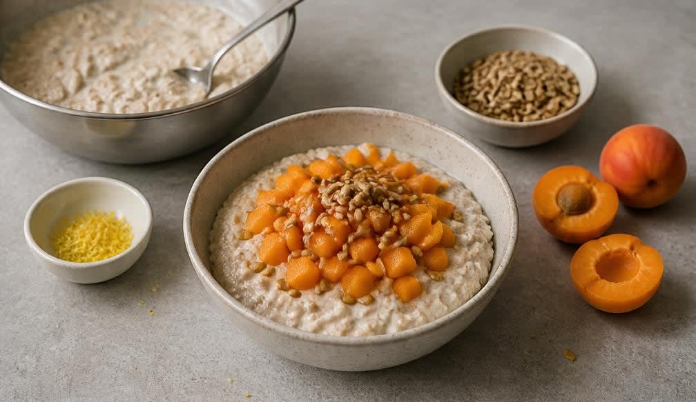 Hafer-Müsli mit Aprikosen und Sonnenblumenkernen – Zubereitung Schritt für Schritt – Anrichten