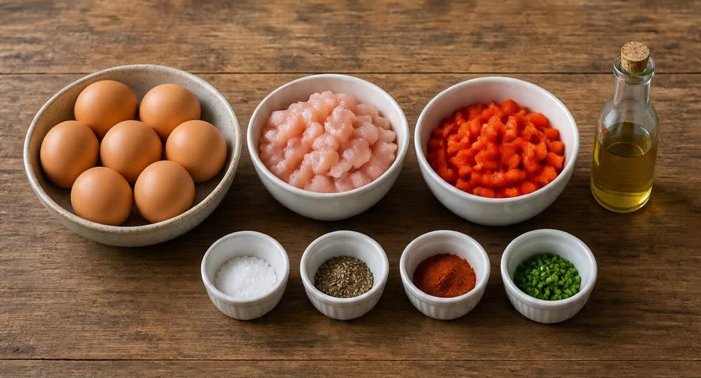 Protein-Rührei mit magerer Putenbrust und Paprika – Zutaten