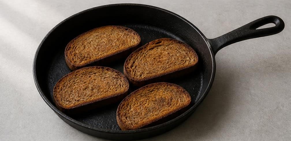Cremiges Avocado-Toast auf knusprigem Roggenbrot – Zubereitung Schritt für Schritt – Roggenbrot rösten