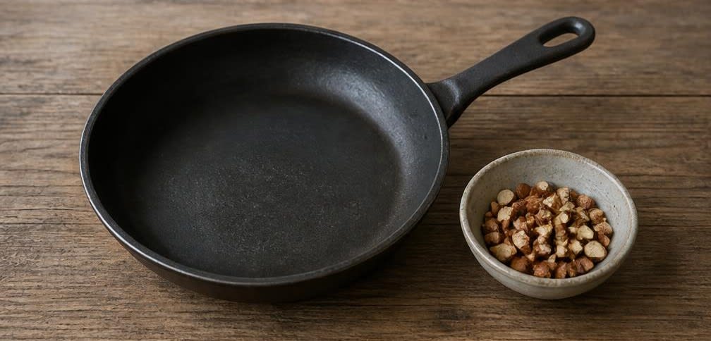 Skandinavischer Haferbrei mit Zimtapfel und Mandeln – Zubereitung Schritt für Schritt – Mandeln rösten