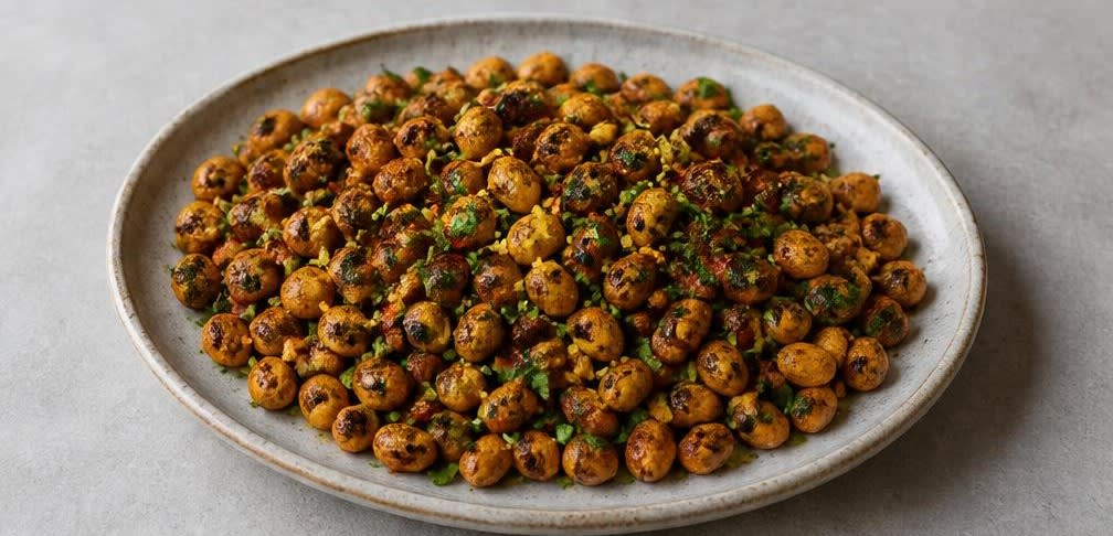 Indisch gewürzte Röst-Erdnüsse mit Knoblauch und Zitrone – Zubereitung Schritt für Schritt – Erdnüsse auskühlen lassen