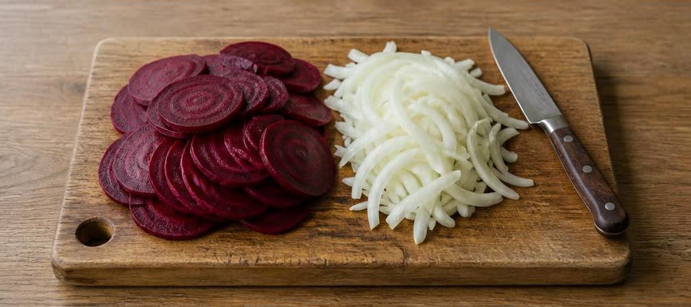 Eingelegte skandinavische Rote Bete mit Kräutern – Zubereitung Schritt für Schritt – Gemüse vorbereiten