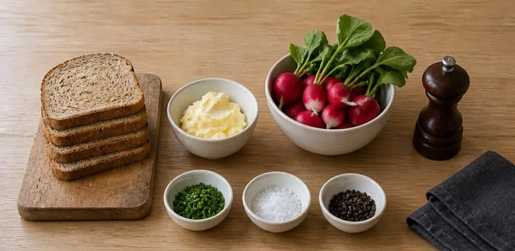 Französisches Radieschen-Butter-Brot mit Schnittlauch – Zutaten
