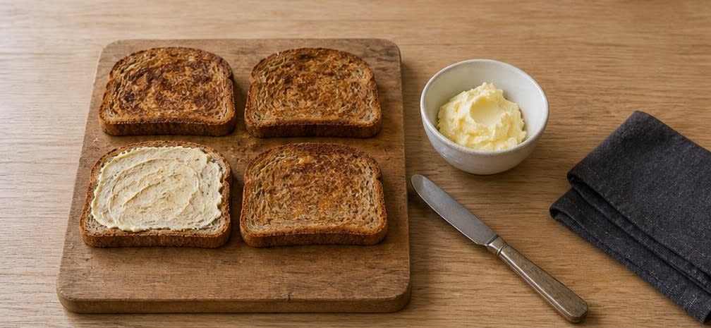 Französisches Radieschen-Butter-Brot mit Schnittlauch – Zubereitung Schritt für Schritt – Brot buttern