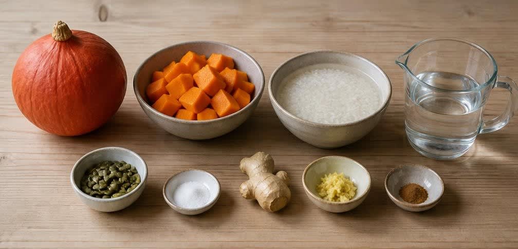 Koreanischer Reisbrei mit Süßkürbis (Hobak-Juk) – Zutaten