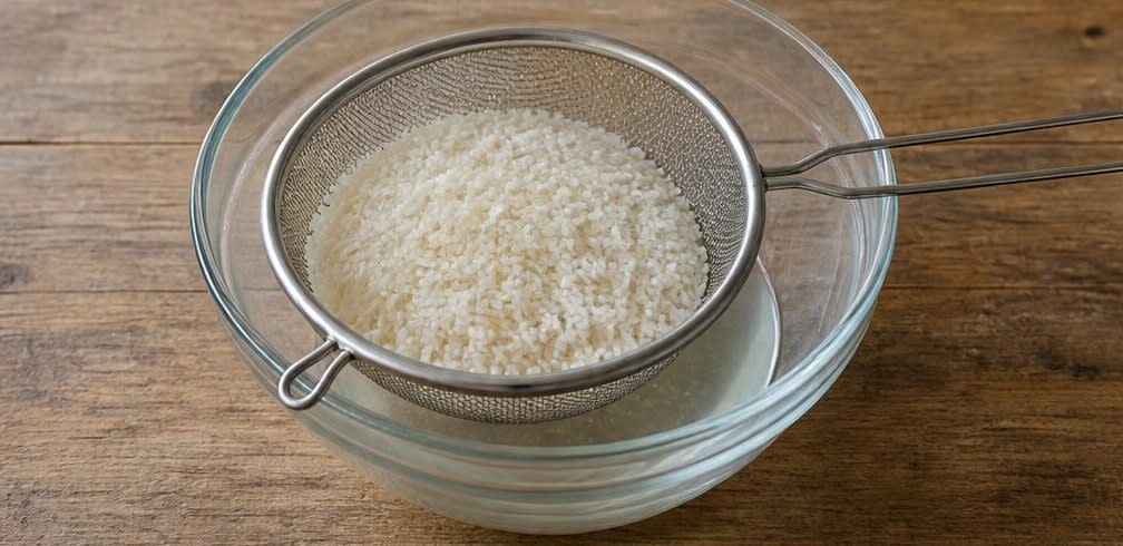 Cremiges Reis-Congee mit gebratenem Ingwer und zartem Huhn – Zubereitung Schritt für Schritt – Reis waschen
