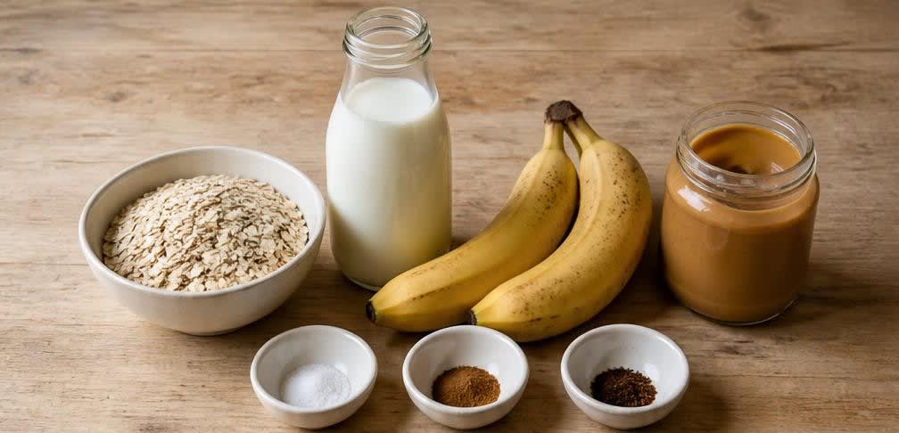 Cremiges Erdnussbutter-Bananen-Oatmeal – Zutaten
