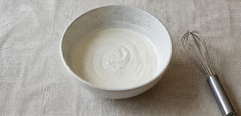 Skandinavischer Magerquark mit geschroteten Leinsamen, Apfel und Walnüssen – Zubereitung Schritt für Schritt – Quarkmasse anrühren