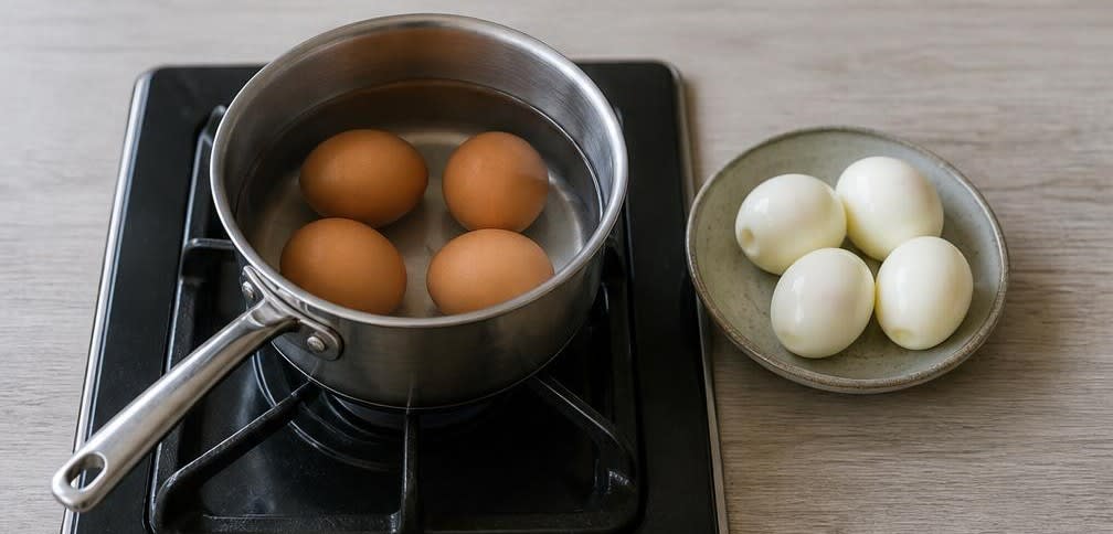 Tunesische Lablabi (Kichererbsen-Frühstückssuppe) – Zubereitung Schritt für Schritt – Eier kochen
