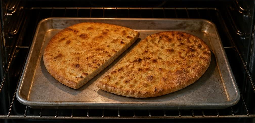 Türkisches Fladenbrot mit mariniertem Feta und knackiger Gurke – Zubereitung Schritt für Schritt – Fladenbrot aufbacken