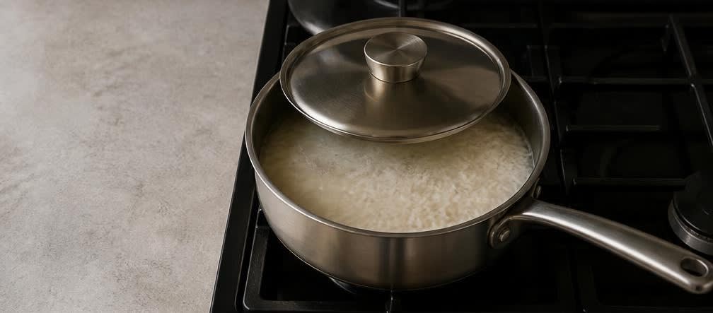 Cremiges Linsen-Spinat-Dal mit Basmatireis – Zubereitung Schritt für Schritt – Reis kochen