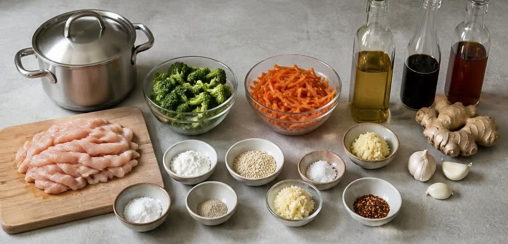 Hähnchenbrust Stir-Fry mit Brokkoli und Sesam – Zutaten