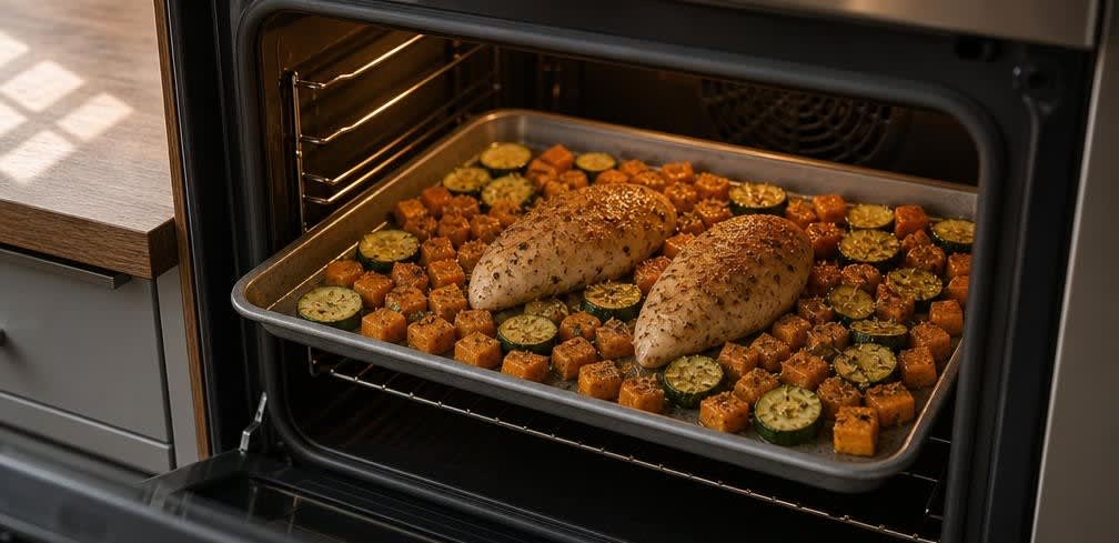 Ofen-Hähnchenbrust mit geröstetem Kürbis – Zubereitung Schritt für Schritt – Im Ofen rösten