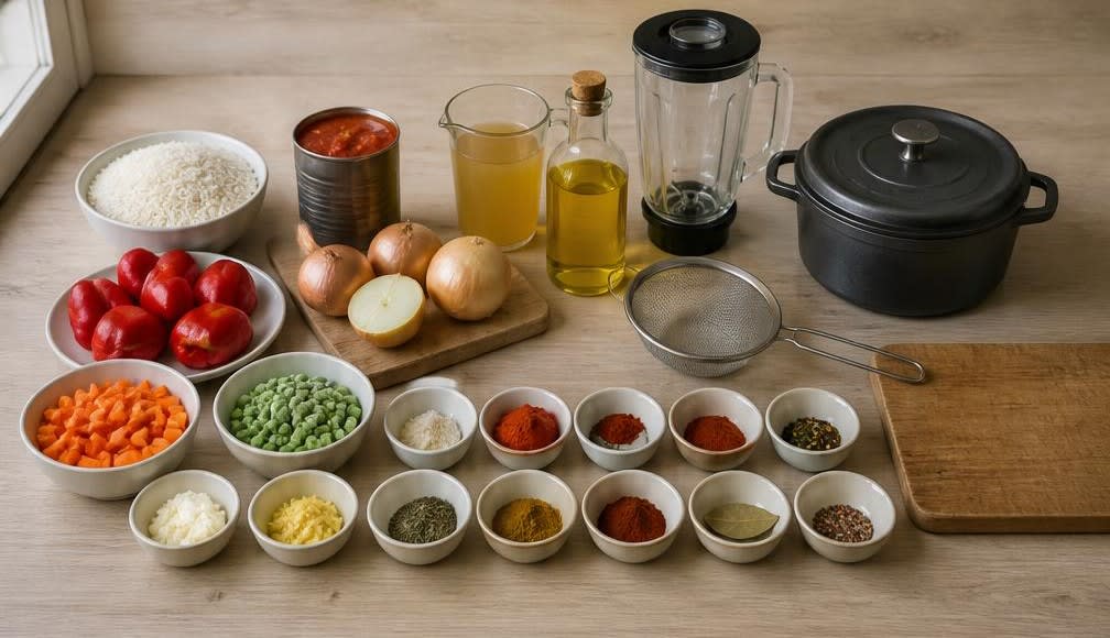 Jollof-Reis mit Gemüse – Zutaten