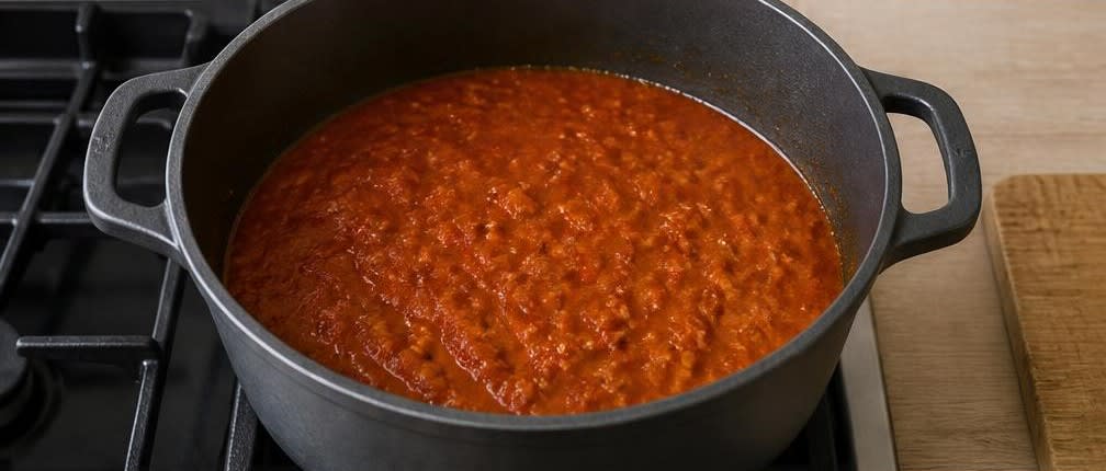 Jollof-Reis mit Gemüse – Zubereitung Schritt für Schritt – Sud einkochen