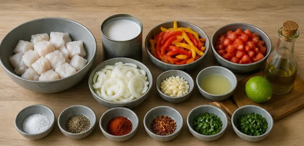 Brasilianische Moqueca mit Kabeljau und Kokosmilch – Zutaten