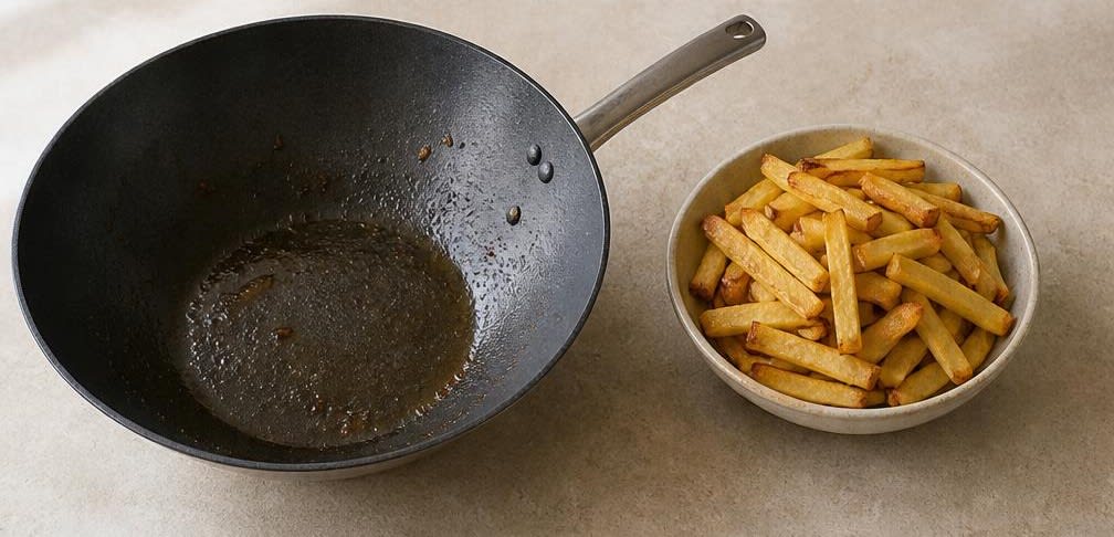 Lomo Saltado vom Rinderfilet – Zubereitung Schritt für Schritt – Kartoffeln braten