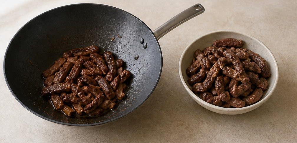 Lomo Saltado vom Rinderfilet – Zubereitung Schritt für Schritt – Rinderfilet anbraten