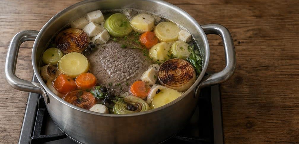 Klassischer Tafelspitz mit Wurzelgemüse – Zubereitung Schritt für Schritt – Gemüse hinzufügen