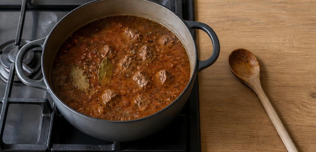 Geschmortes Rindergulasch mit Zwiebeln – Zubereitung Schritt für Schritt – Gulasch ansetzen