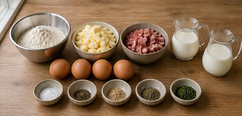 Quiche Lorraine mit Vollei – Zutaten