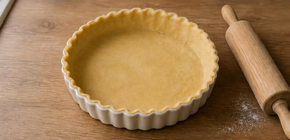 Quiche Lorraine mit Vollei – Zubereitung Schritt für Schritt – Teig in Form legen