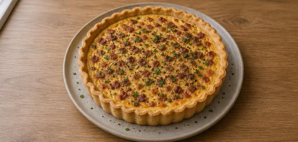 Quiche Lorraine mit Vollei – Zubereitung Schritt für Schritt – Anrichten
