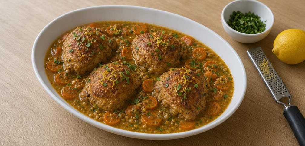 Portugiesisches Knoblauch-Hähnchen mit Zitronen-Olivenöl-Soße – Zubereitung Schritt für Schritt – Anrichten