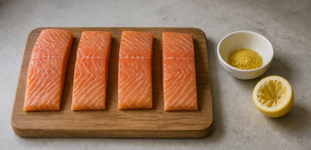 Gedämpfter Lachs auf feinem Blattspinat mit Zitronenbutter – Zubereitung Schritt für Schritt – Lachs & Zitrone vorbereiten