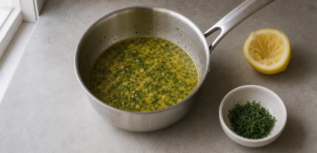 Gedämpfter Lachs auf feinem Blattspinat mit Zitronenbutter – Zubereitung Schritt für Schritt – Zitronenbutter herstellen