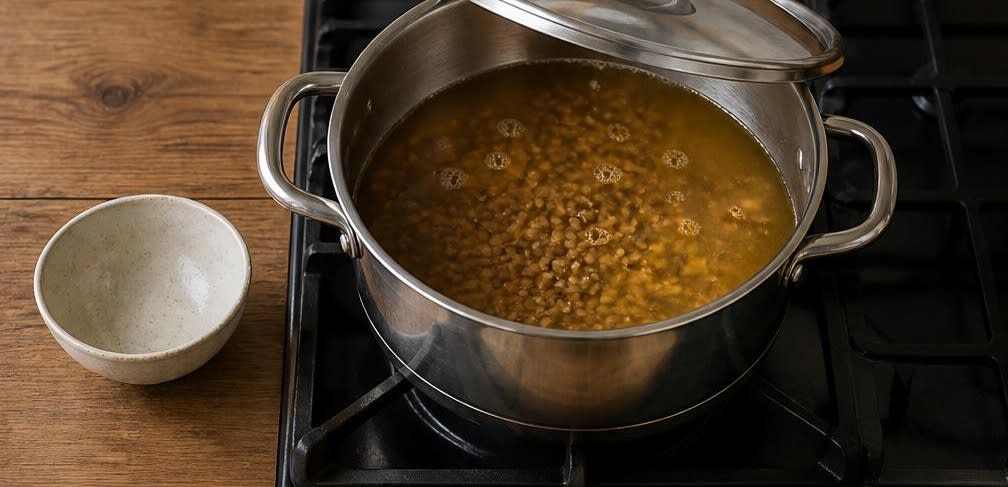 Ash-e Reshteh, Persische Kräuter- und Hülsenfrüchtesuppe – Zubereitung Schritt für Schritt – Linsen kochen
