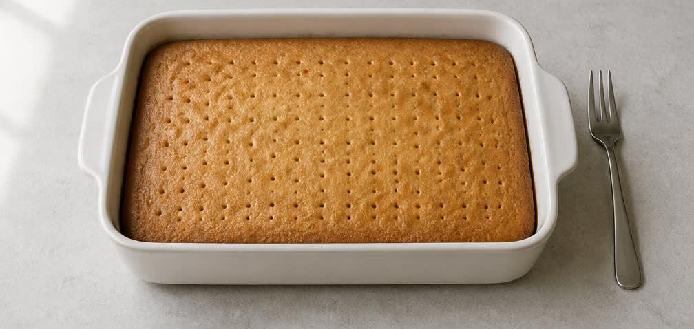 Tres Leches aus Frischmilch – Zubereitung Schritt für Schritt – Kuchen backen, kühlen und einstechen