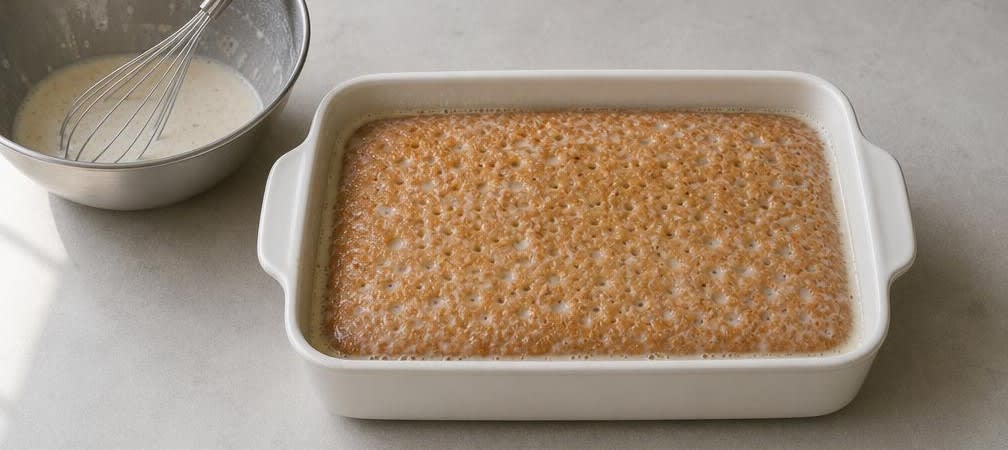 Tres Leches aus Frischmilch – Zubereitung Schritt für Schritt – Kuchen tränken