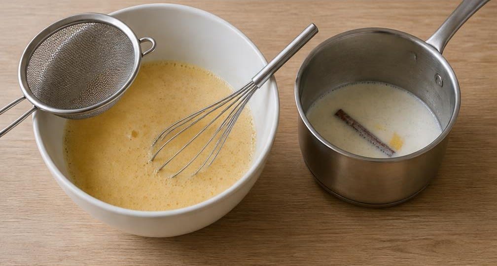 Spanischer Flan mit echtem Karamell – Zubereitung Schritt für Schritt – Custard-Masse herstellen