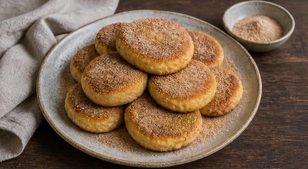 Sächsische Quarkkeulchen mit Zimt und Zucker – Zubereitung Schritt für Schritt – Anrichten