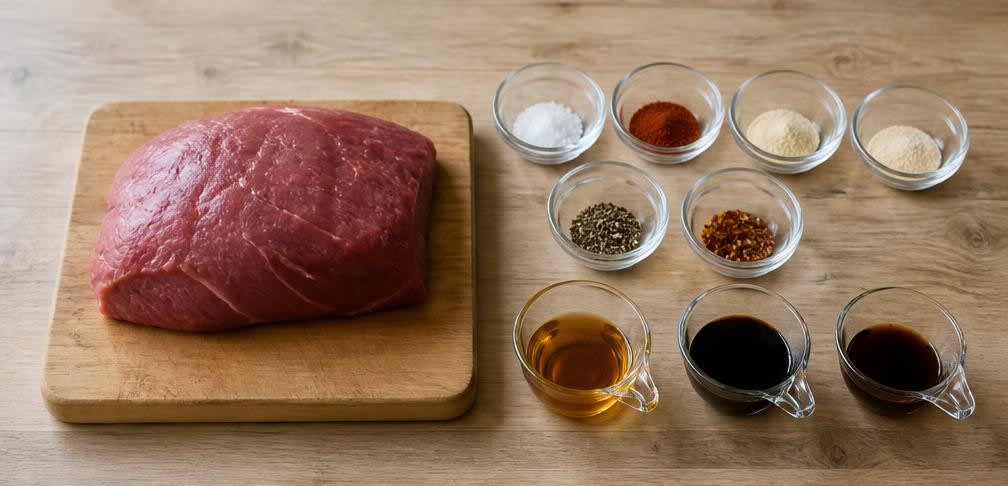 Beef Jerky ohne Flüssigrauch – Zutaten