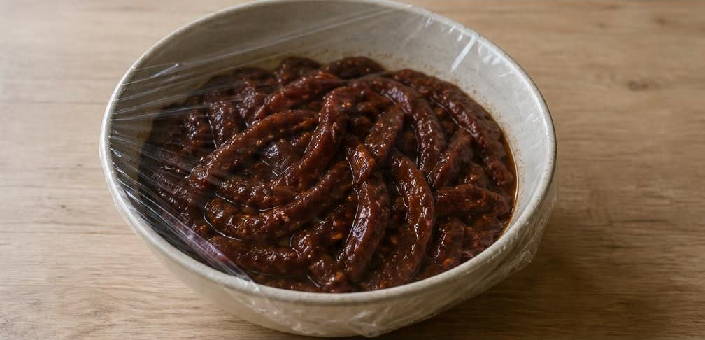 Beef Jerky ohne Flüssigrauch – Zubereitung Schritt für Schritt – Fleisch marinieren