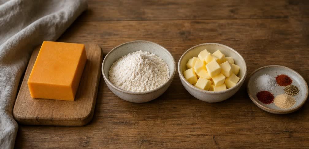 Knusprige Cheddar-Käsecracker – Zutaten