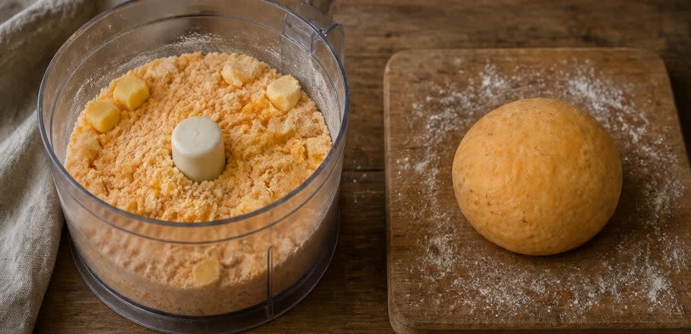 Knusprige Cheddar-Käsecracker – Zubereitung Schritt für Schritt – Teig herstellen