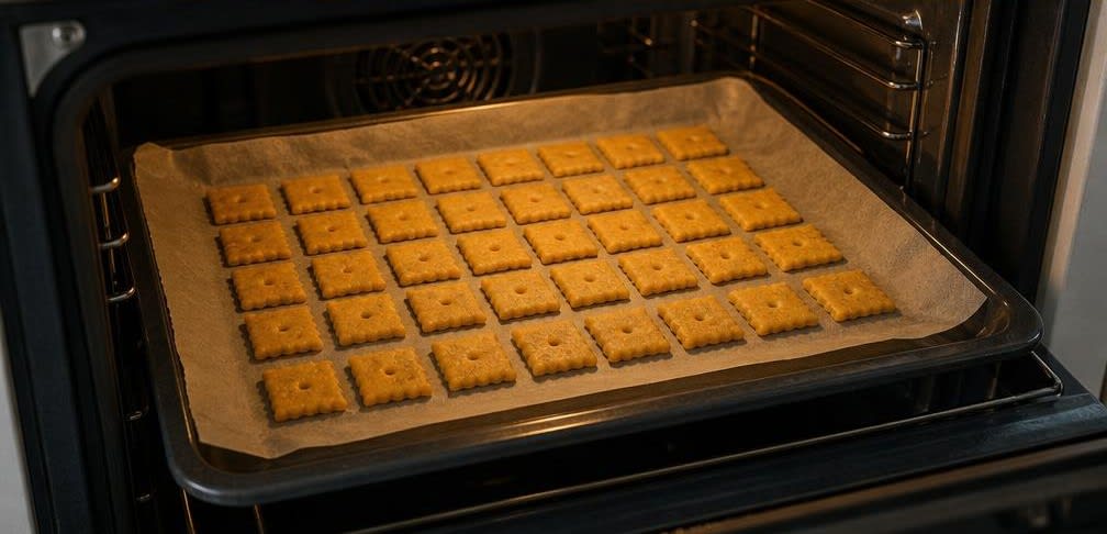 Knusprige Cheddar-Käsecracker – Zubereitung Schritt für Schritt – Im Ofen backen