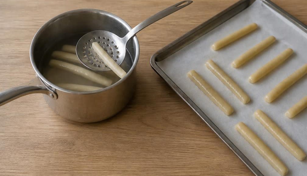 Knusprige Laugen-Salzstangen selbst gebacken – Zubereitung Schritt für Schritt – Laugenstangen tauchen