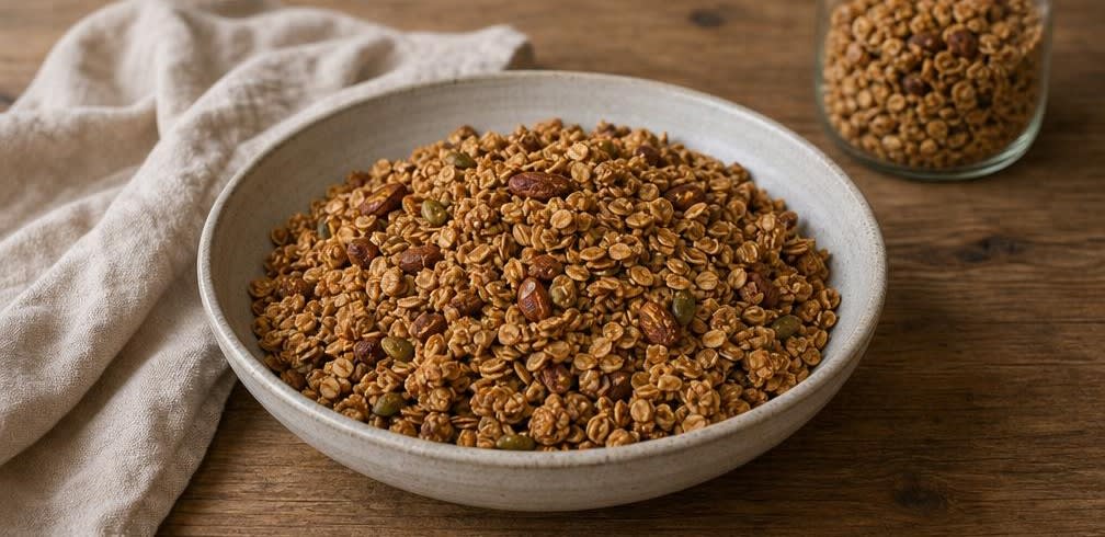Klassisches amerikanisches Honig-Nuss-Granola – Zubereitung Schritt für Schritt – Anrichten