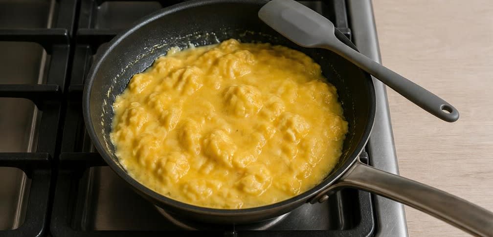 Cremiges Rührei auf blanchiertem Blattspinat – Zubereitung Schritt für Schritt – Rührei zubereiten
