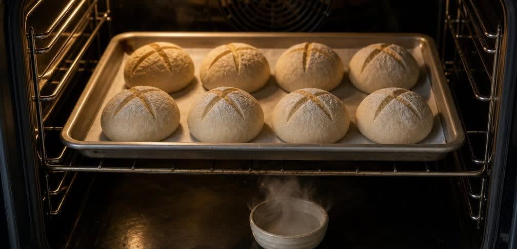 Klassische Sauerteigbrötchen – Zubereitung Schritt für Schritt – Im Ofen backen