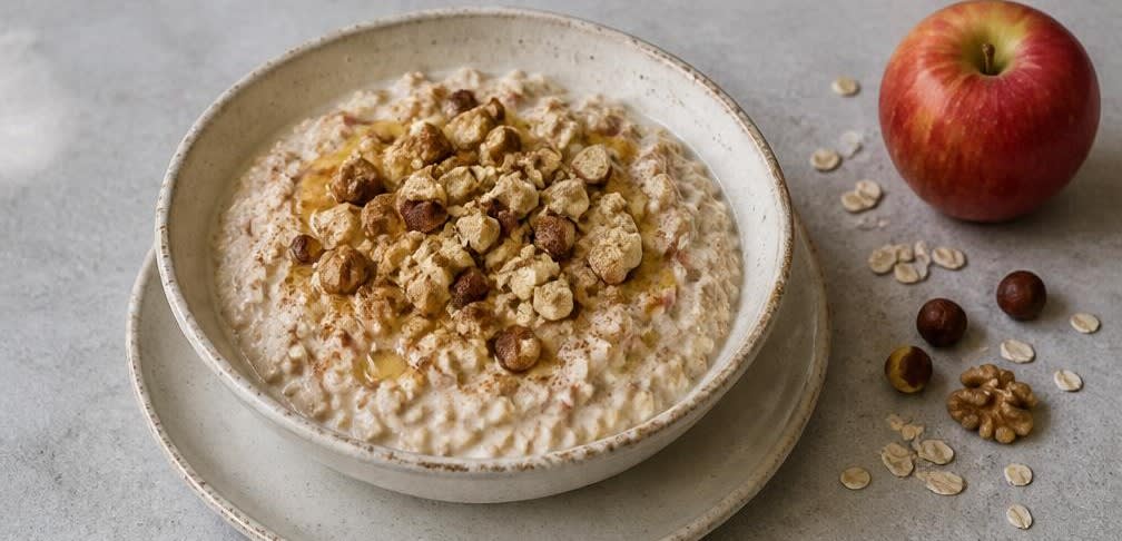 Schweizer Bircher Müsli mit frisch geriebenem Apfel – Zubereitung Schritt für Schritt – Müsli anrichten