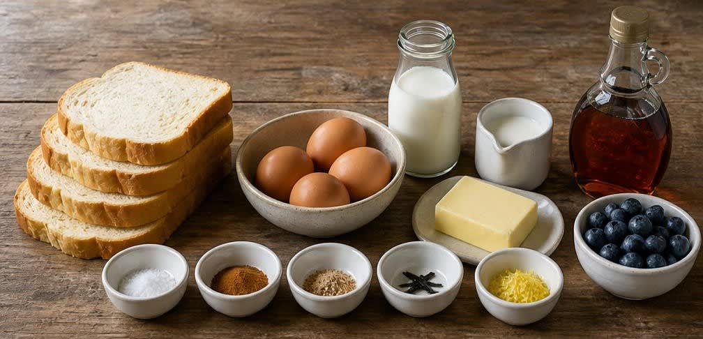 Französischer Armer Ritter aus altbackenem Weißbrot – Alle Zutaten