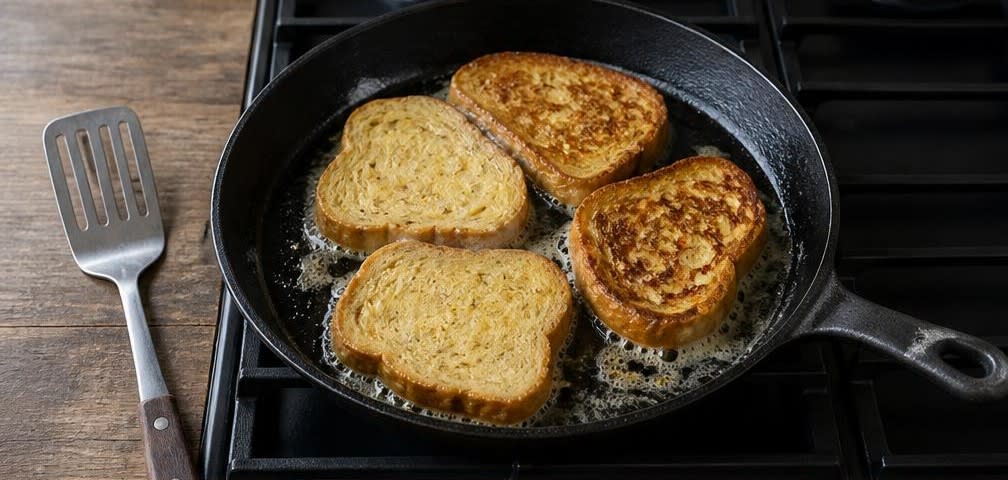 Französischer Armer Ritter aus altbackenem Weißbrot – Zubereitung Schritt für Schritt – French Toast braten